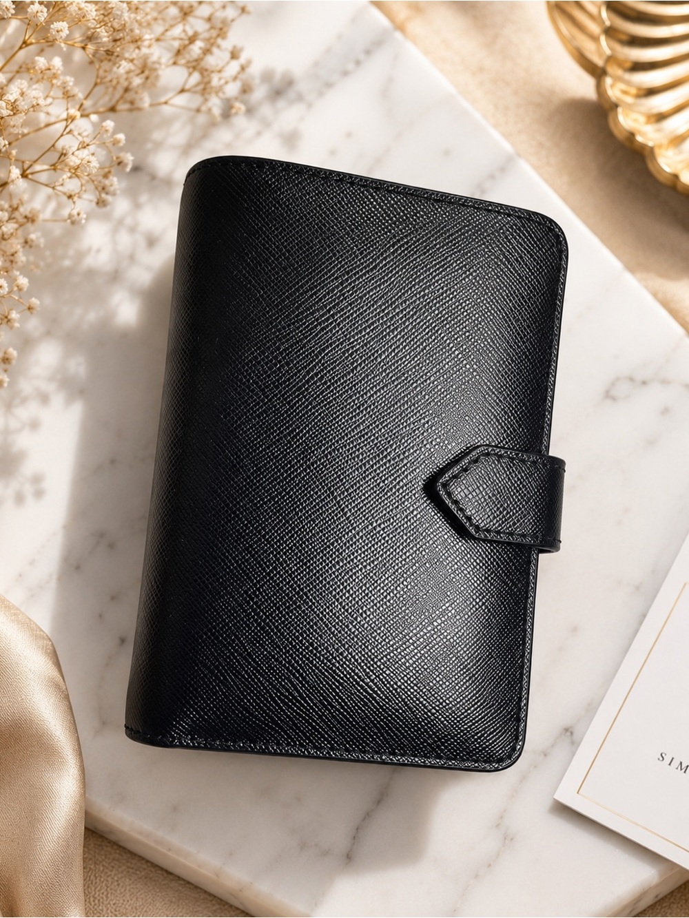 Kate Spade Black Textured Black Saffiano Leather Wallet Organizer - Picture 2 of 6